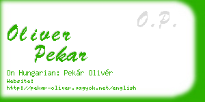 oliver pekar business card