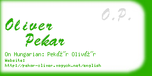 oliver pekar business card